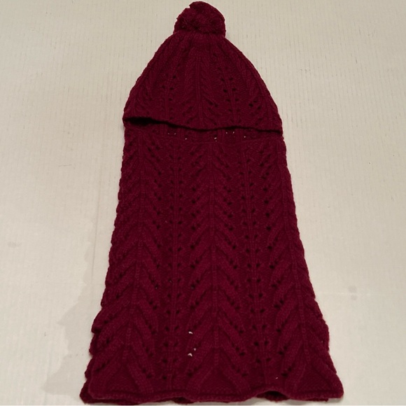 Luxton S-M Balaclava Hood Scarf Hat Burgundy - Picture 2 of 12